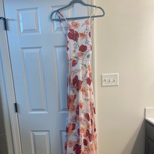 Lulus Red and White Floral Maxi